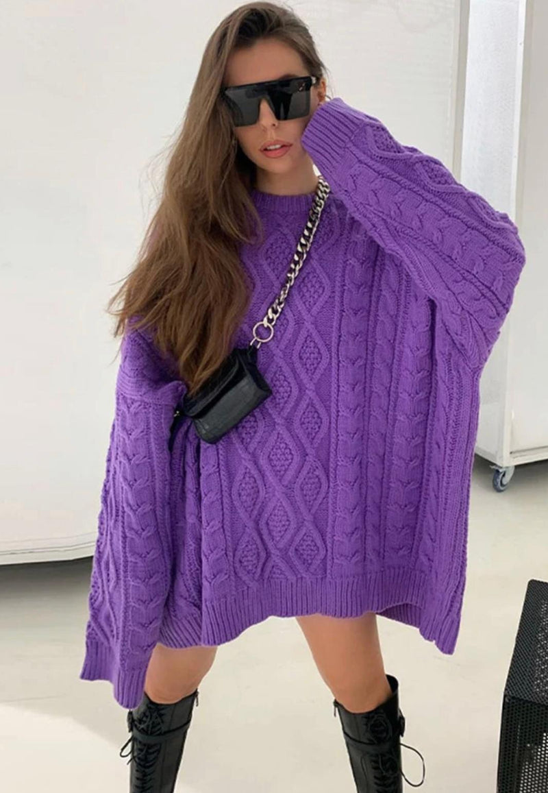 “Anthea” stunning oversized cable jumper/dress